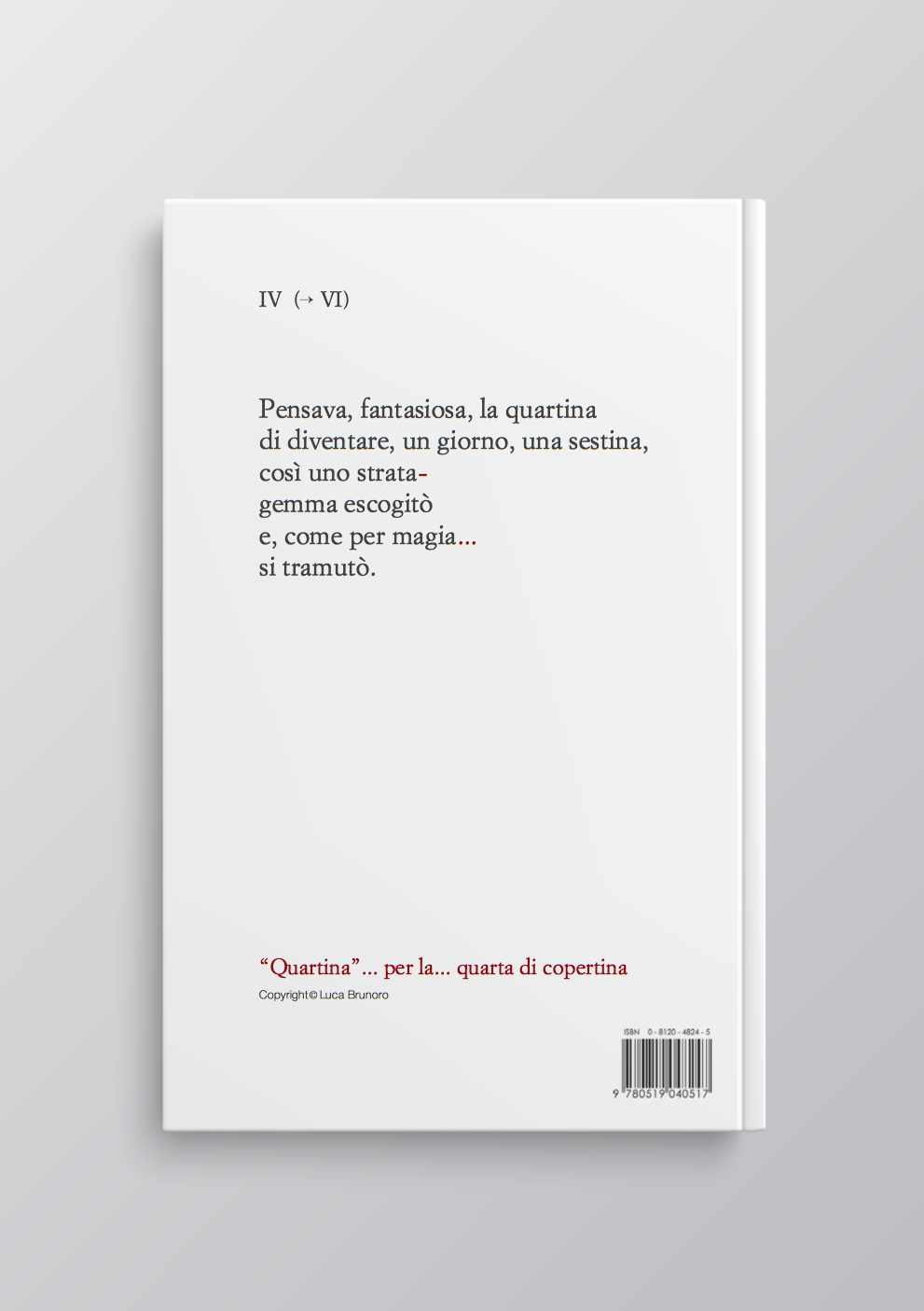 "Quartina"... per la... quarta di copertina